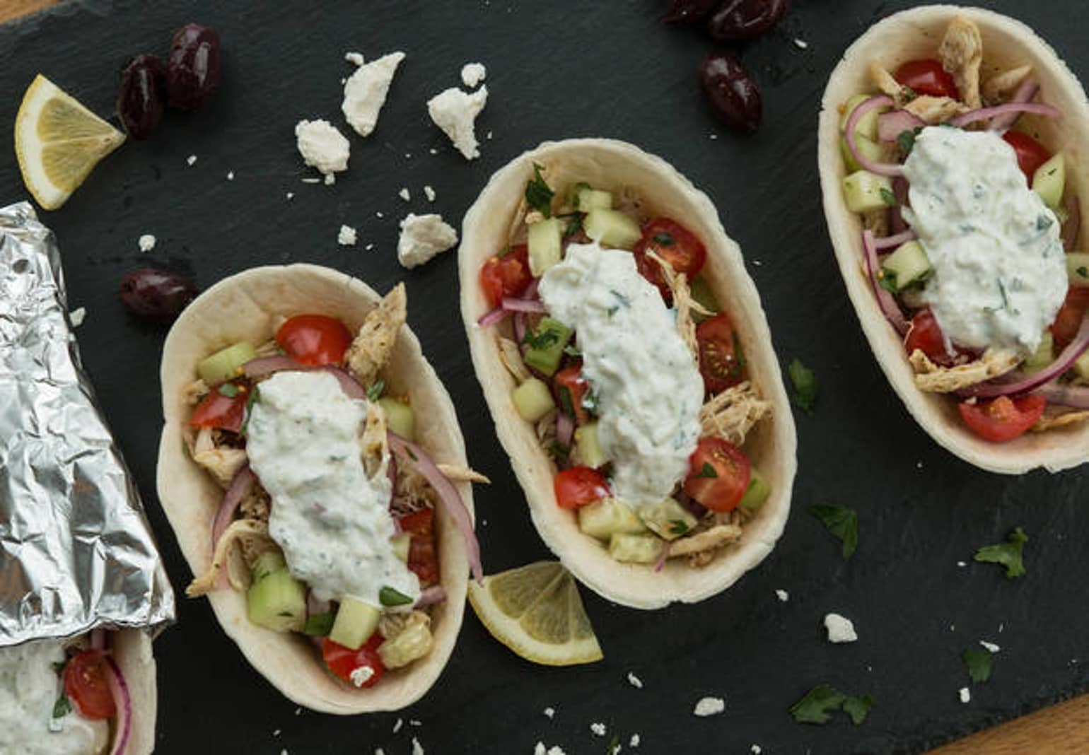Easy Chicken Gyros Taco Bowls™